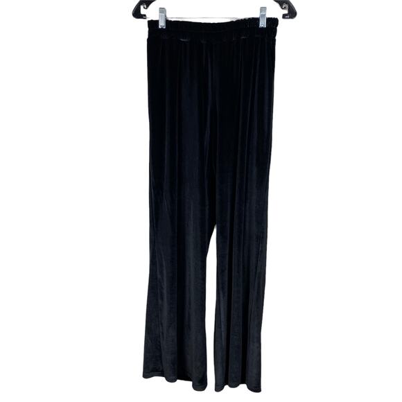 Luukaa Velvet Black Wide Leg Jogger Pants Size 0 LUKA7K0216 EUC Pull-On Lounge - Picture 1 of 8